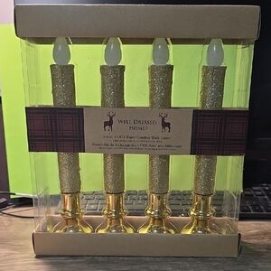 Well Dressed Home Gold LED Taper Candles